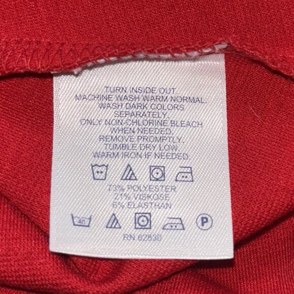 Lands’ End Women’s Small Petite Red Faux Wrap Dress 3/4 Sleeve Classic Fit - Picture 6 of 7